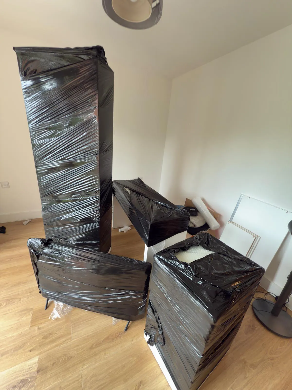 Furniture sorted before a downsizing move in York