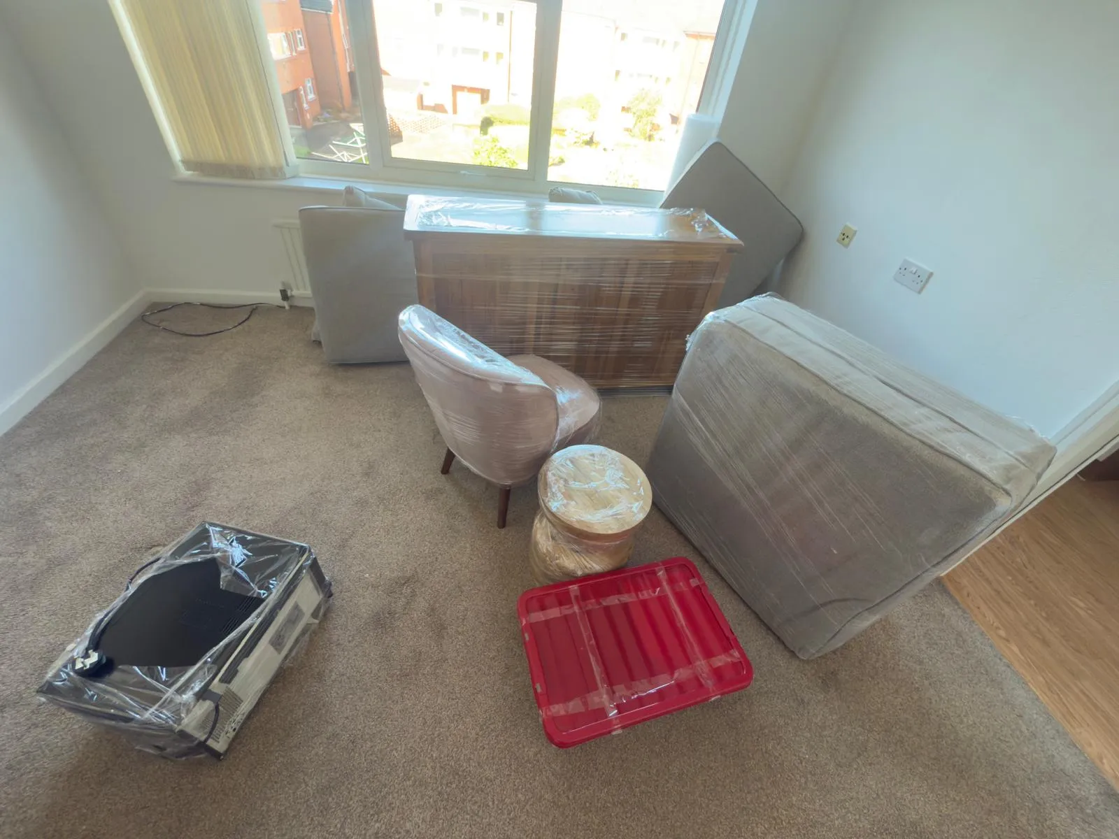 Boxes and packing materials prepared for a house move